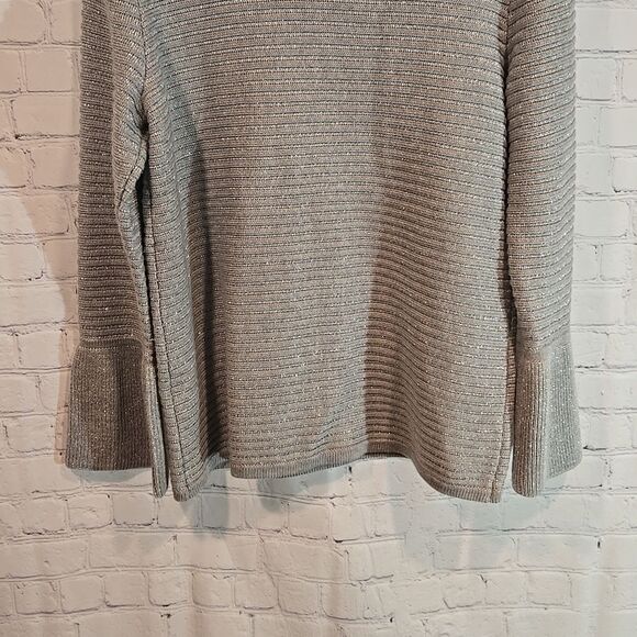 Calvin Klein Women's Gray metallic Cowl Neck Sweater size S - Picture 9 of 10